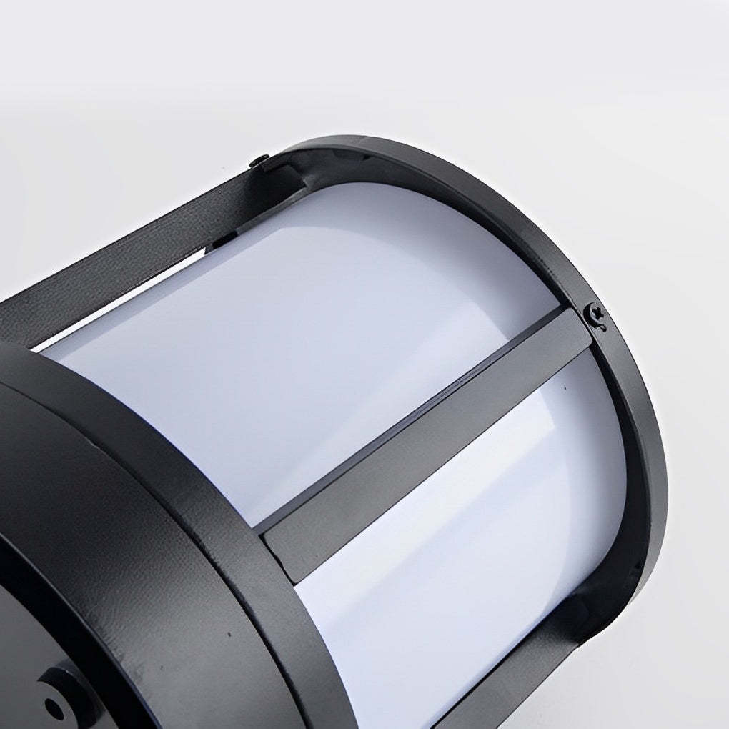 Cylindrical Aluminum LED Waterproof Black Outdoor Fence Post Lights-Lighom