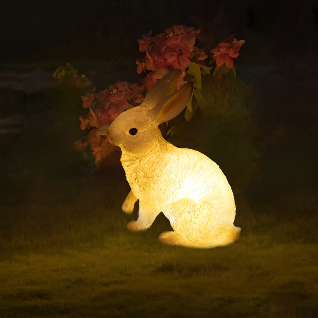 Resin and Fiberglass Rabbit Garden Lights Modern Waterproof Outdoor Lighting-Lighom