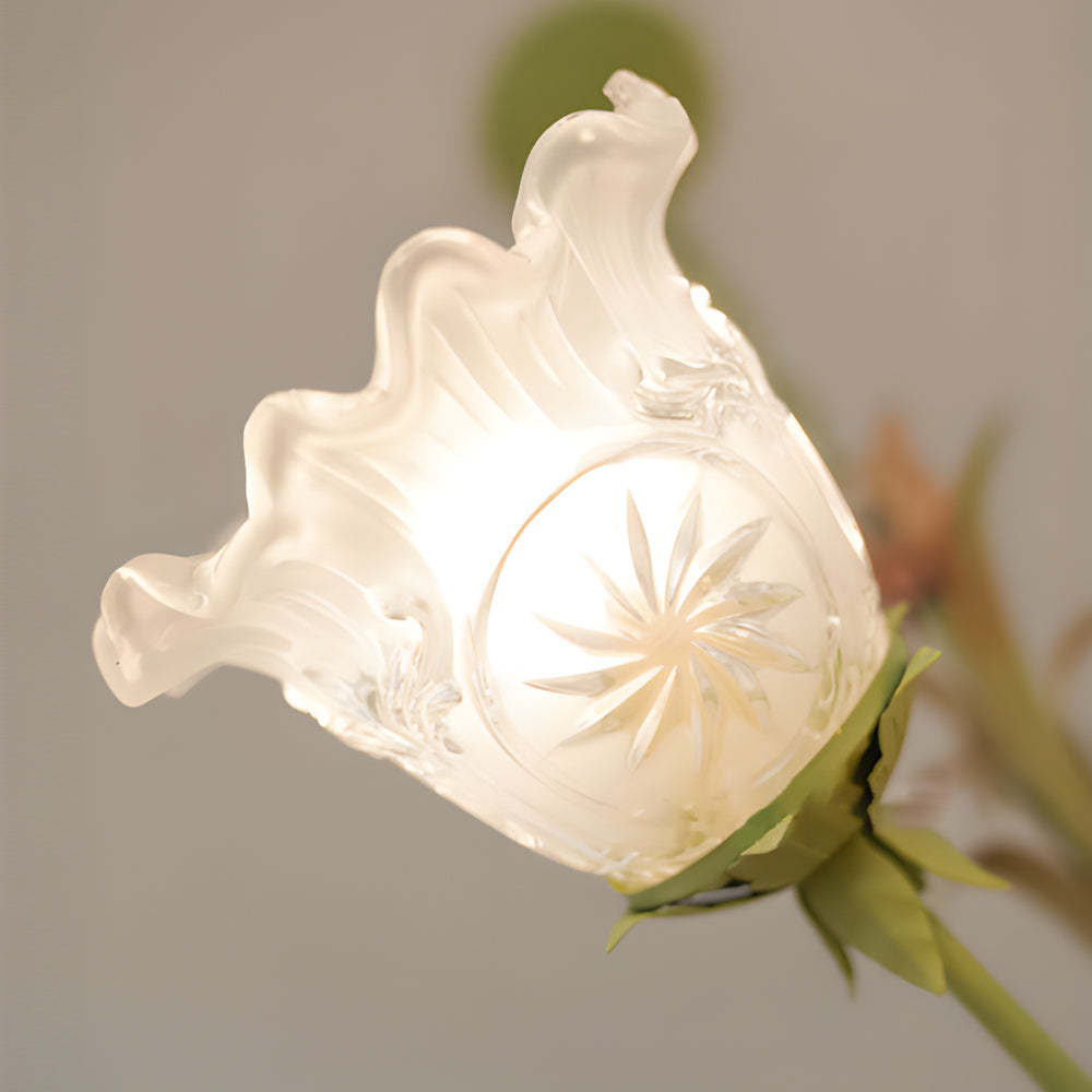 Modern Pastoral Green Flower Hanging Chandelier