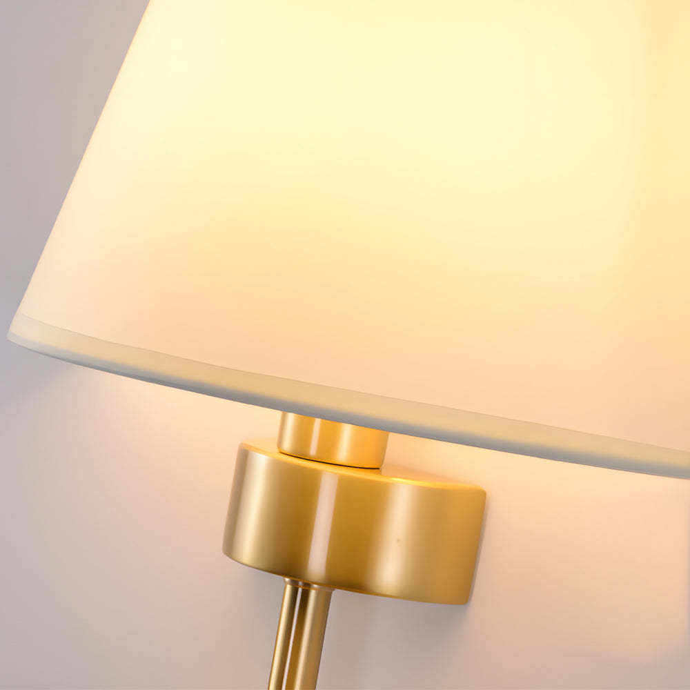 25.98-In H. Gold/Black Copper 1-Light American Wall Sconce with Fabric Shade-Lighom