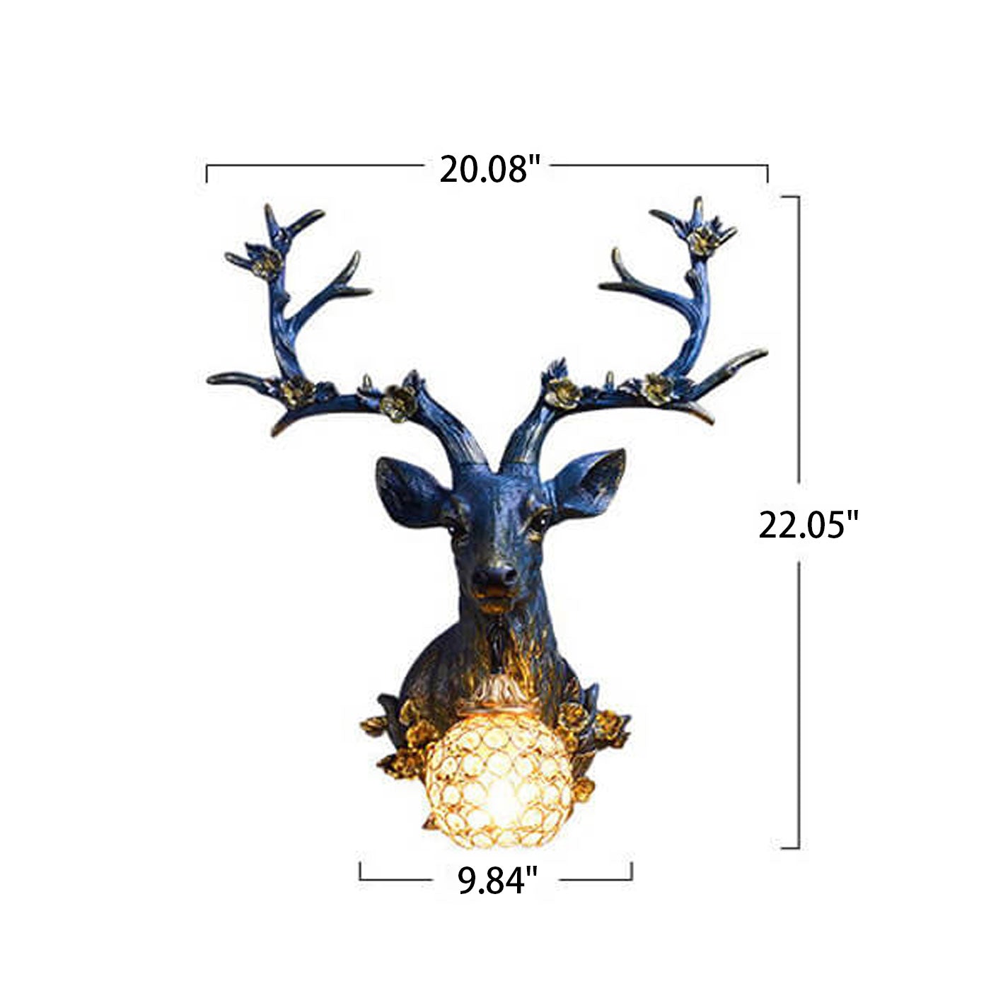 Retro Deer Head Resin Sconce