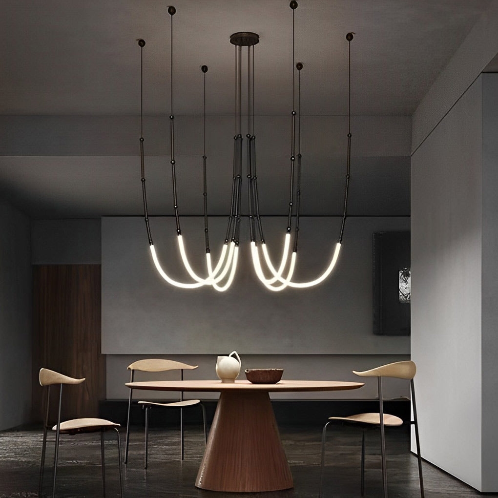 Minimalist Bamboo Knot Modern Staircase Chandelier