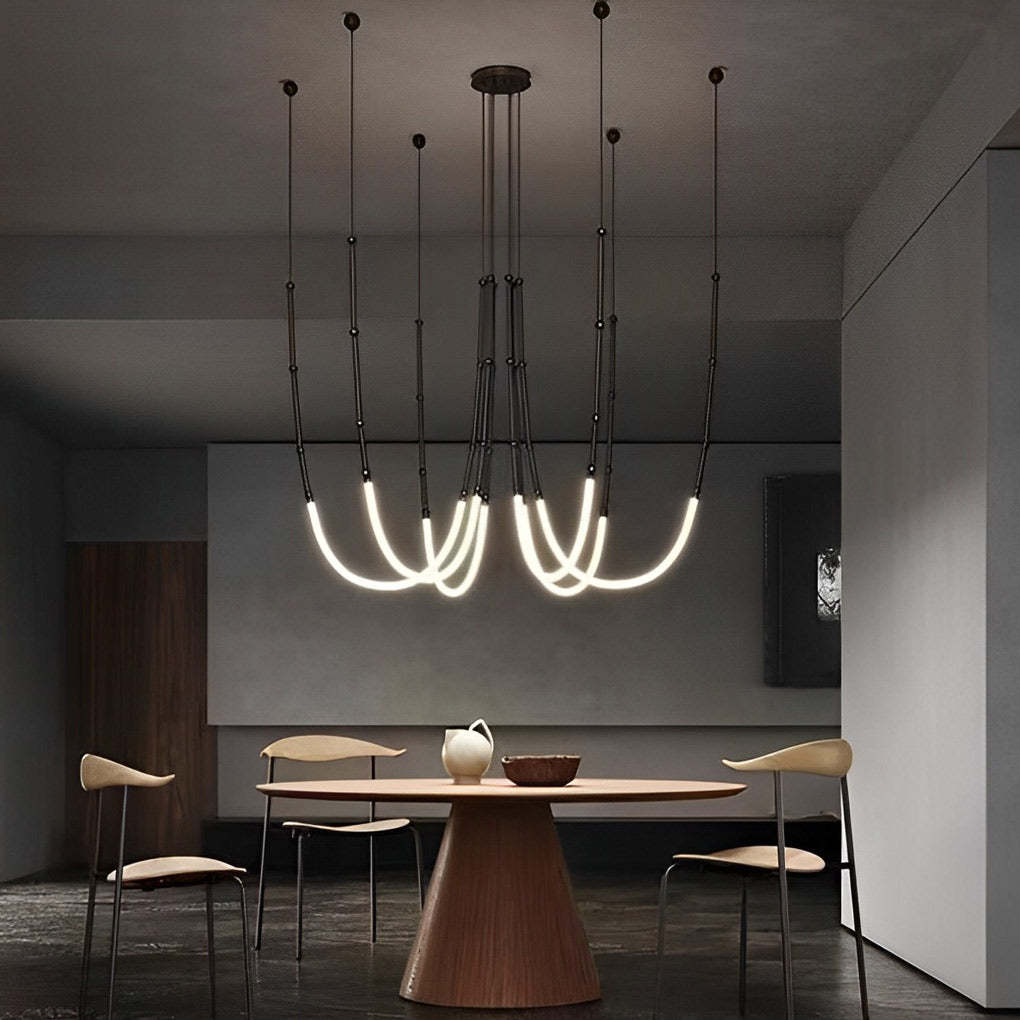 Minimalist Bamboo Knot Modern Staircase Chandelier