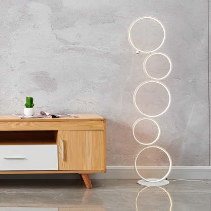 Modern Artistic 5-Circle LED Stack Floor Lamp