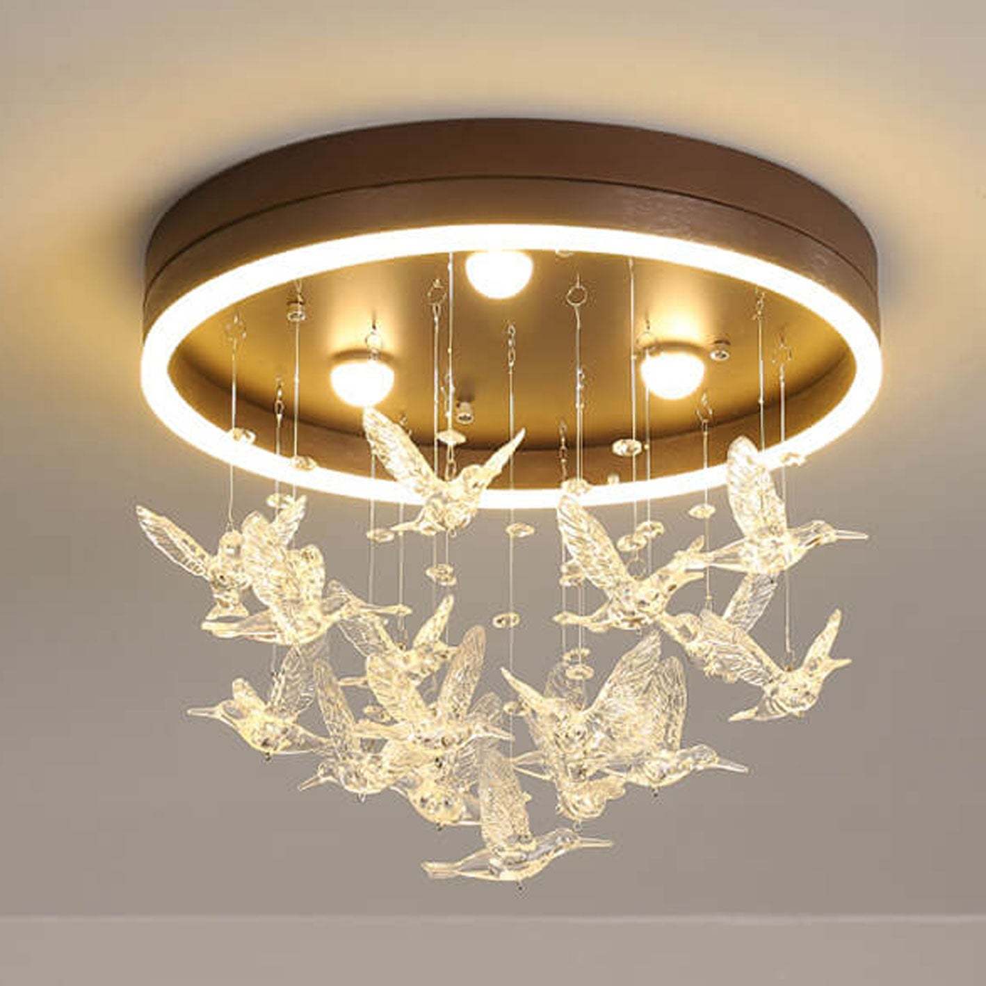 Modern Cartoon Bird Skirt LED Flush Ceiling Light