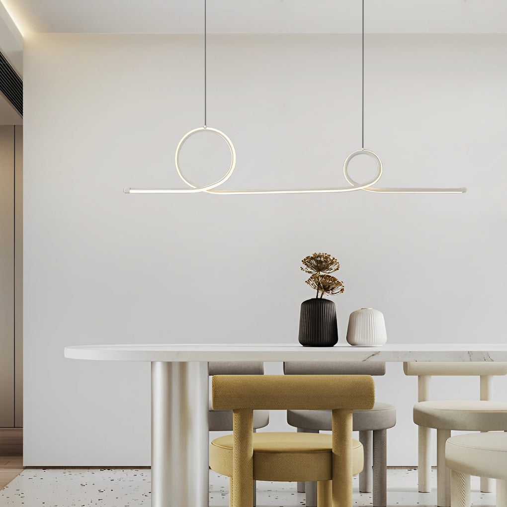 Minimalist Wave Circular Dimmable LED Smart Chandelier