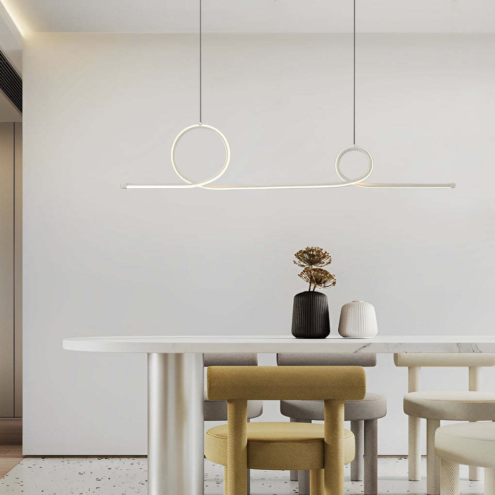 Minimalist Wave Circular Dimmable LED Smart Chandelier