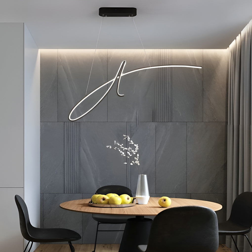 Line Dimmable LED Black Nordic Kitchen Pendant