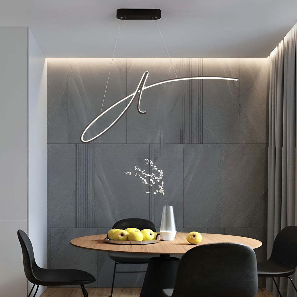 Line Dimmable LED Black Nordic Kitchen Pendant