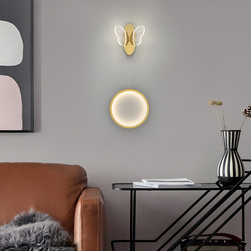 Oval Butterfly Dimmable Modern LED Wall Light