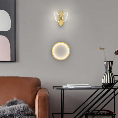 Oval Round Butterflies Three Step Dimming Modern LED Wall Lights Fixture-Lighom