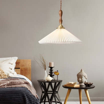 Classic Pleated White Nordic Pendant Wall Lamp
