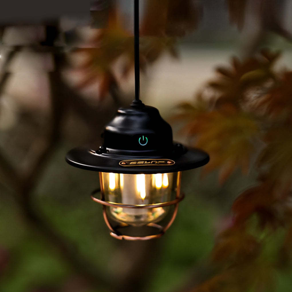Round LED Waterproof USB Rechargeable Retro Outdoor Light Camping Lamp-Lighom