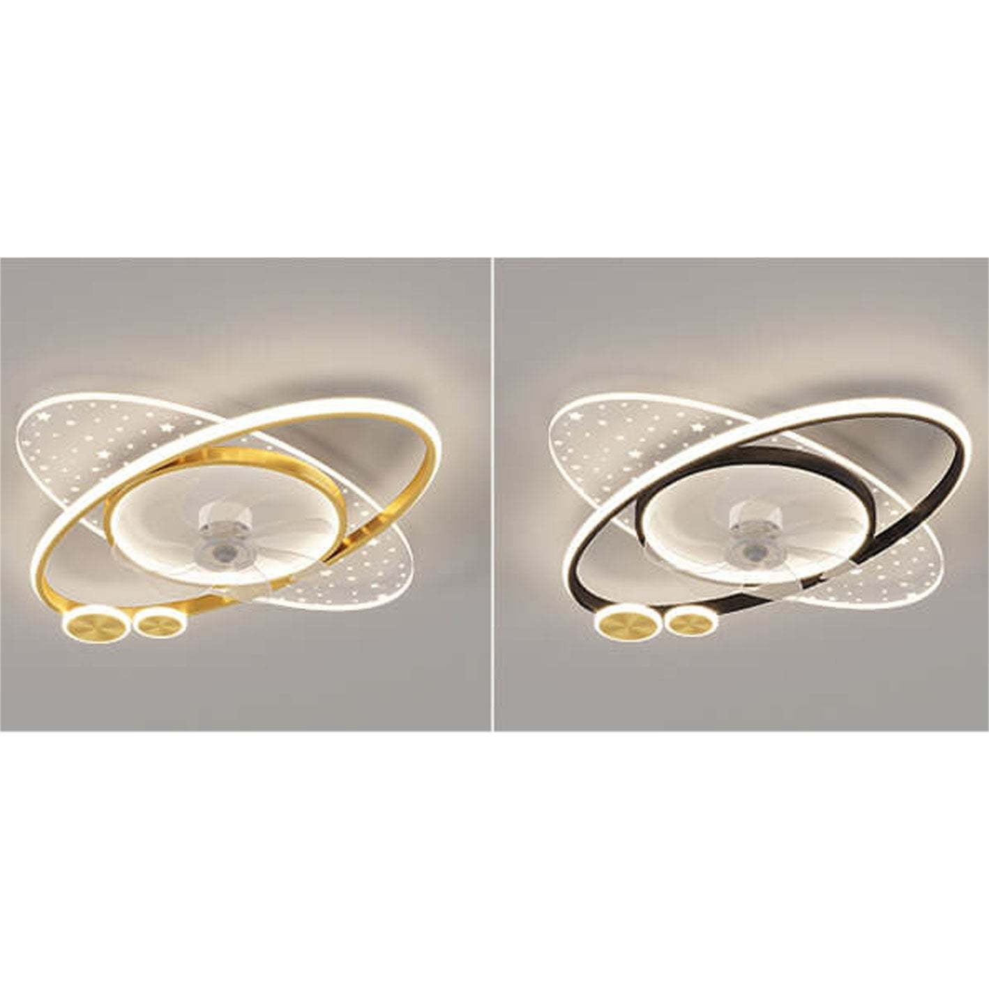 Modern Planet Star Effect LED Flush Mount Fan Light