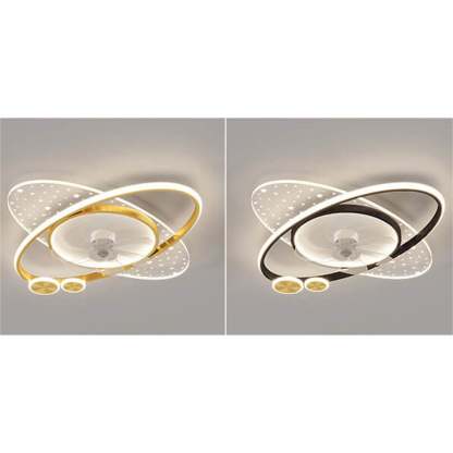 Modern Planet Star Effect LED Flush Mount Fan Light