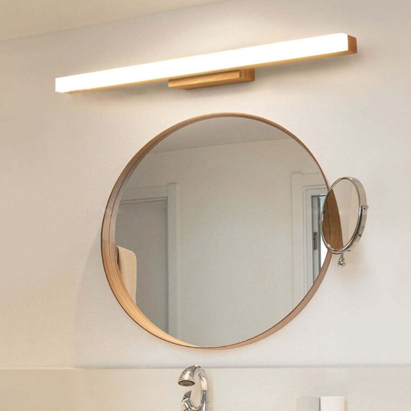 Nordic Minimalist Wooden Vanity LED Sconce