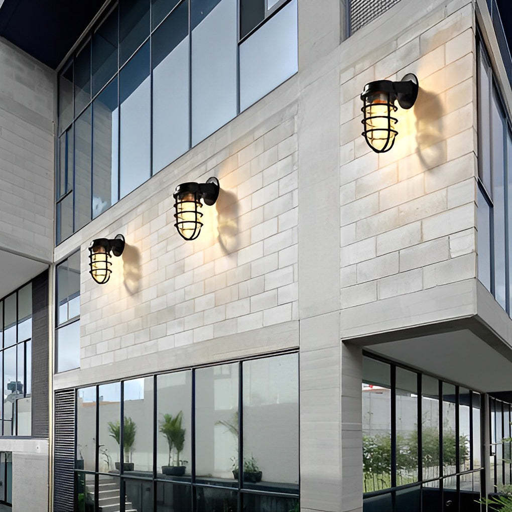 Retro Cage Shape LED 4w Waterproof American-style Outdoor Wall Lamp-Lighom