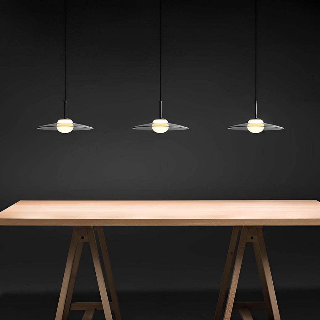 Minimalist Glass UFO LED Black Nordic Kitchen Pendant