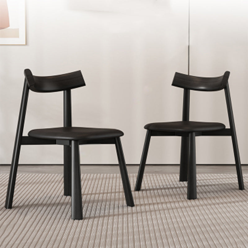 Minimalist Rectangular Wood Leather Chair