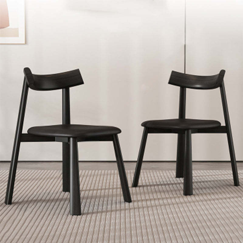 Minimalist Rectangular Wood Leather Chair