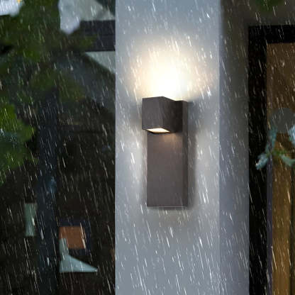 Square Waterproof LED Up and Down Lights Modern Outdoor Wall Lamp Wall Sconce Lighting-Lighom