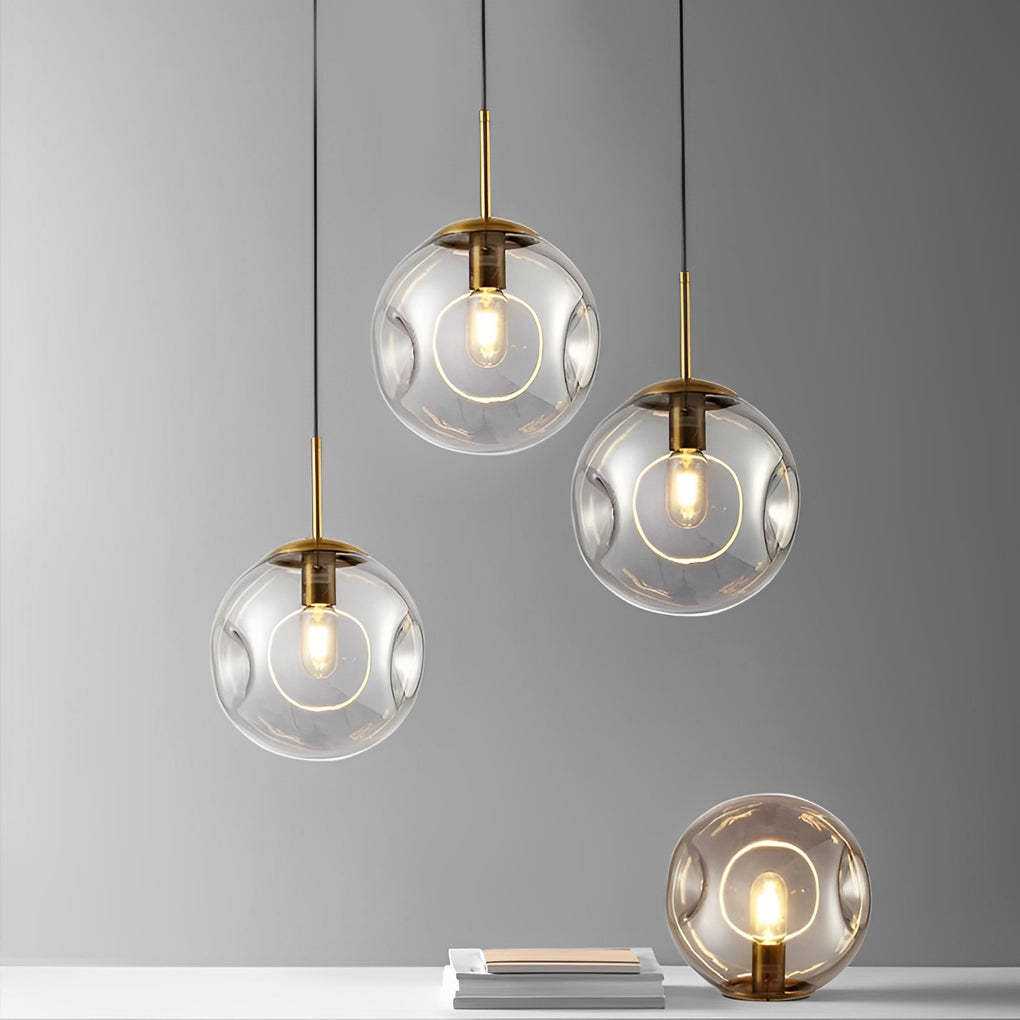 Glass Globe Metal Nordic Small Chandelier