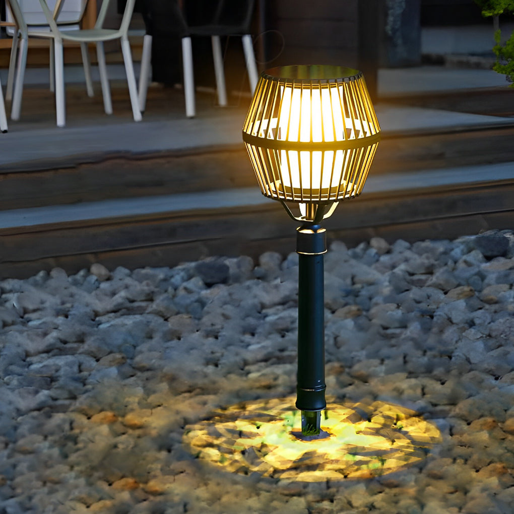 Waterproof Aluminum LED Matte Black Modern Solar Outdoor Lights Lanterns-Lighom
