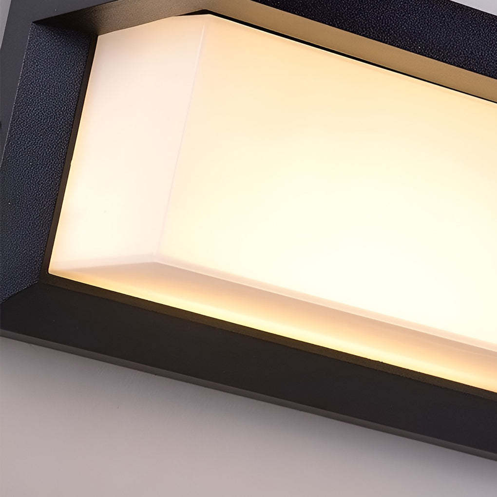 Rectangle Light-Control Black Modern Solar Sconce