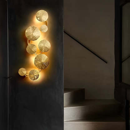 Stainless Steel Lotus Leaves Hollow Modern Decorative Wall Sconces Lighting-Lighom