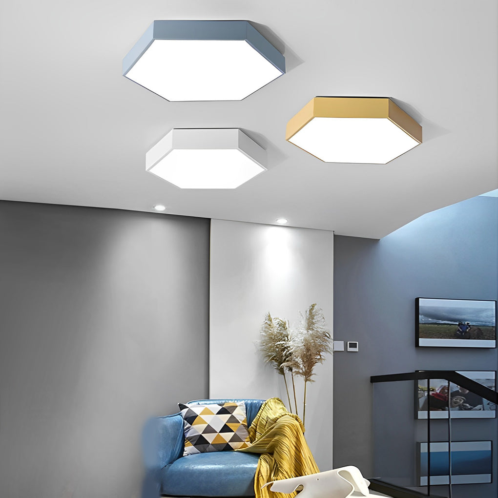Geometric Hexagon LED Modern Flush Mount Light