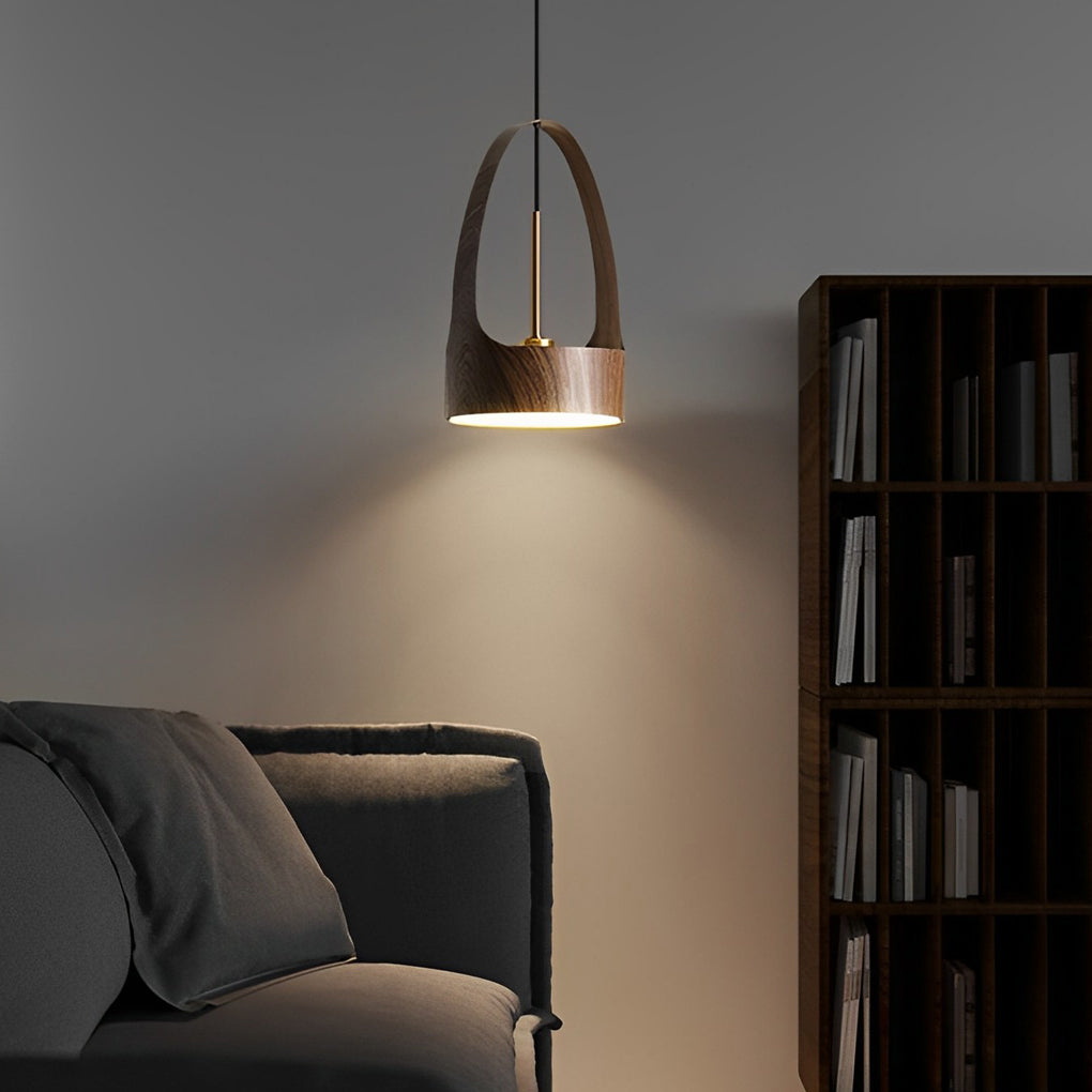 Wood Texture Acrylic LED Nordic Mini Pendant