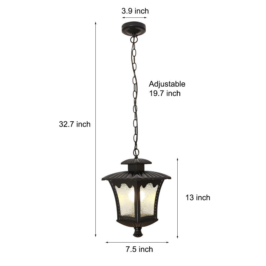 Retro Water Drops Glass Waterproof European Style Outdoor Chandelier-Lighom