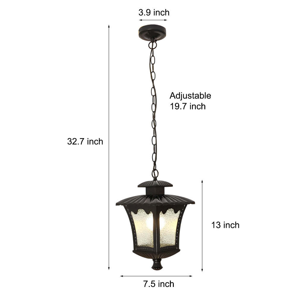 Retro Water Drops Glass Waterproof European Style Outdoor Chandelier-Lighom