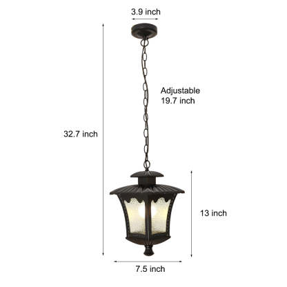 Retro Water Drops Glass Waterproof European Style Outdoor Chandelier-Lighom