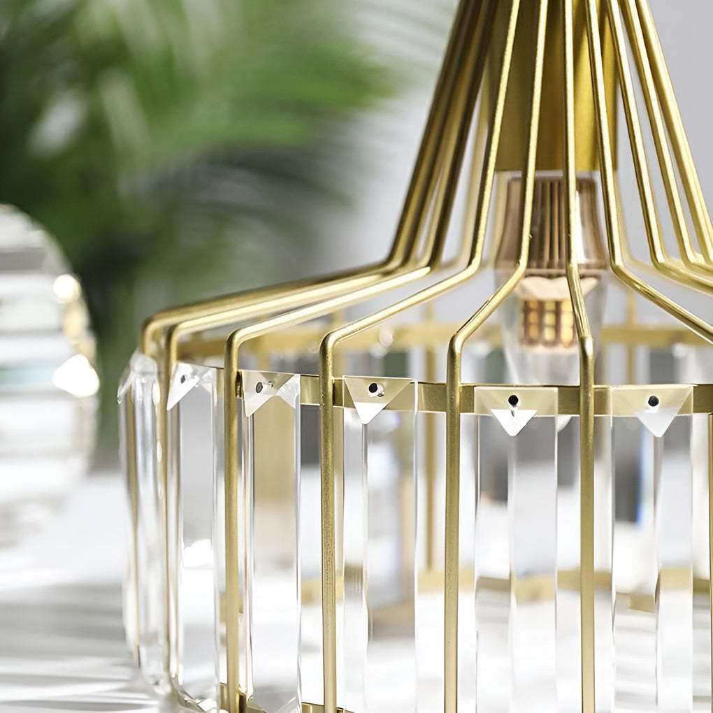 Drum Crystal Metal Modern Pendant Chandelier