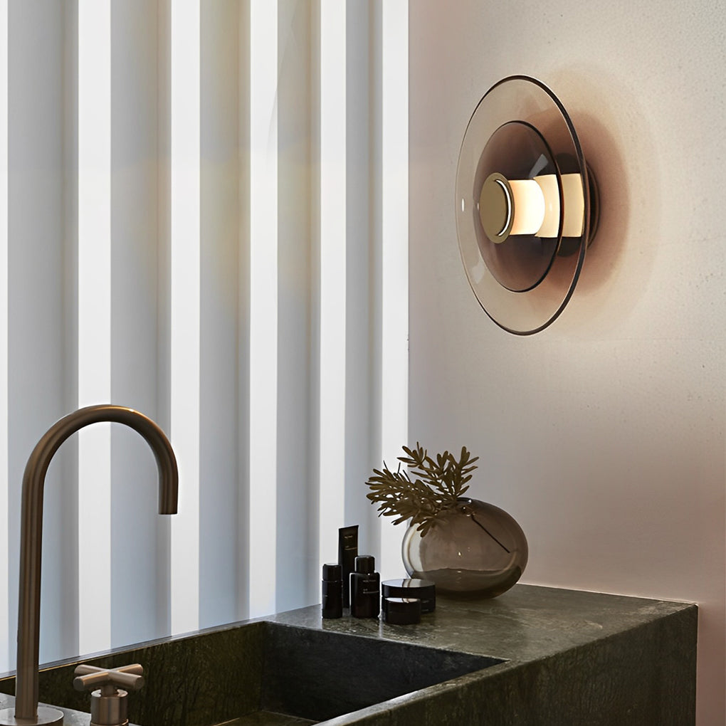 Round Double-Layer Glass LED Nordic Wall Sconce