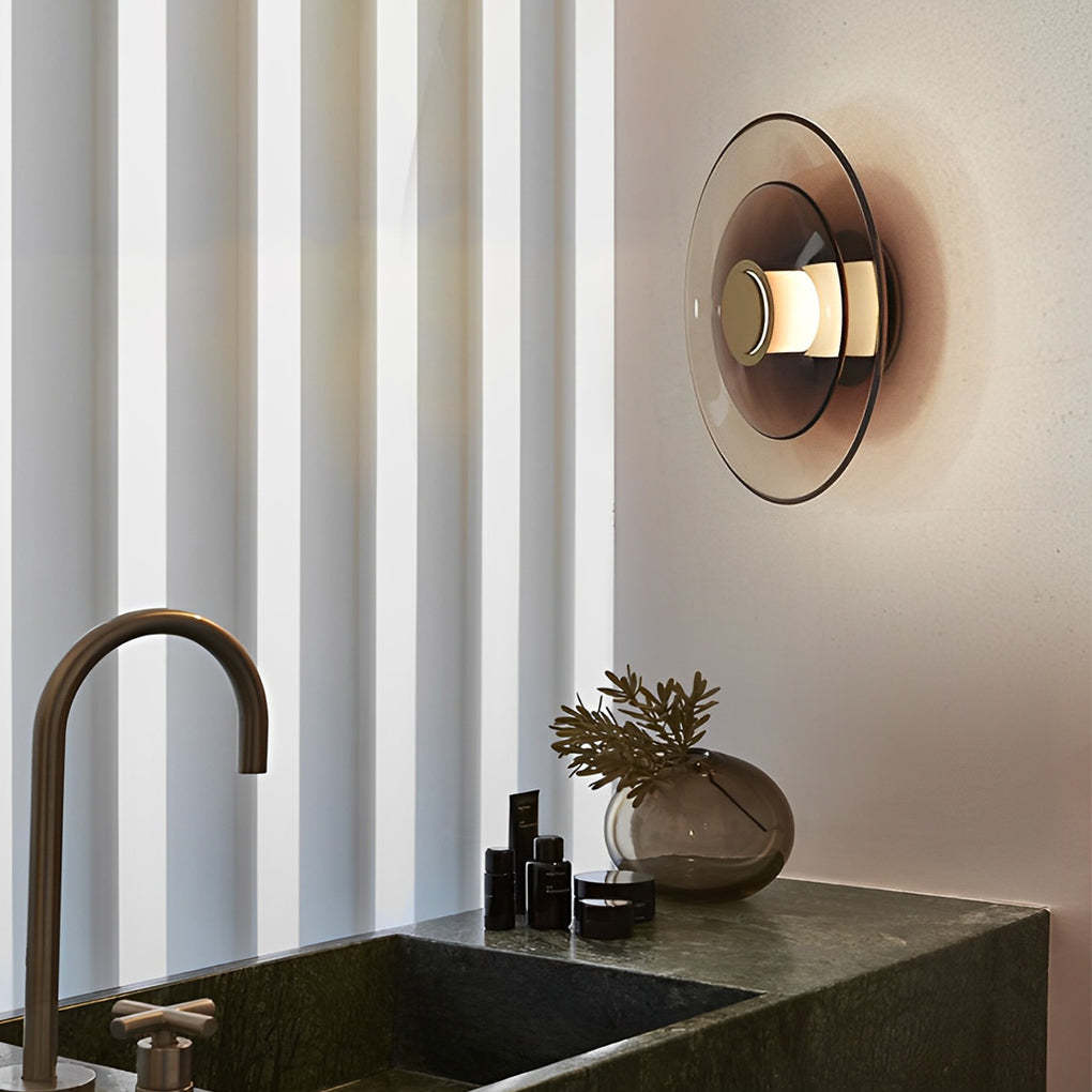 Round Double-Layer Glass LED Nordic Wall Sconce