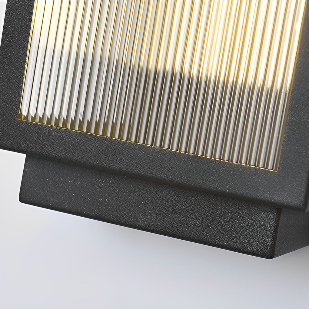 Rectangular Strip Waterproof LED Black Modern Outdoor Wall Lights-Lighom