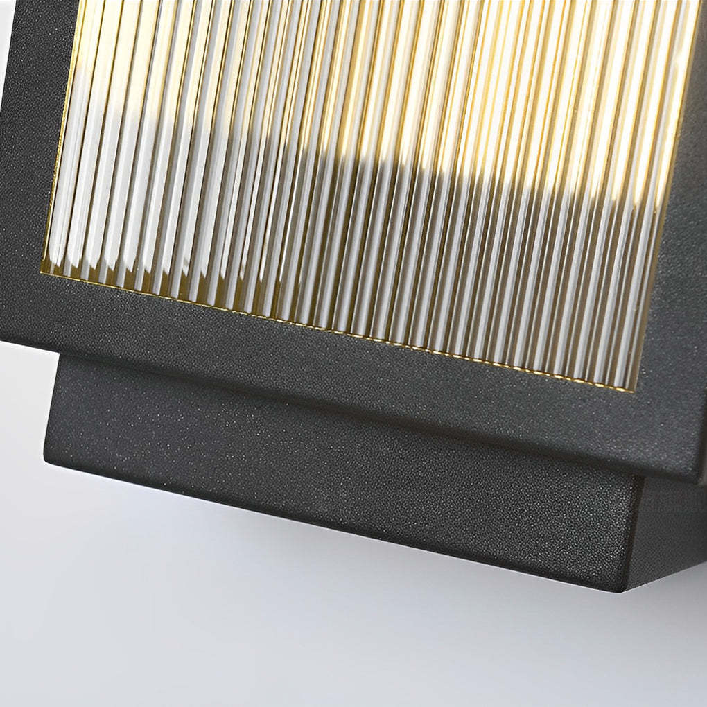 Rectangular Strip Waterproof LED Black Modern Outdoor Wall Lights-Lighom