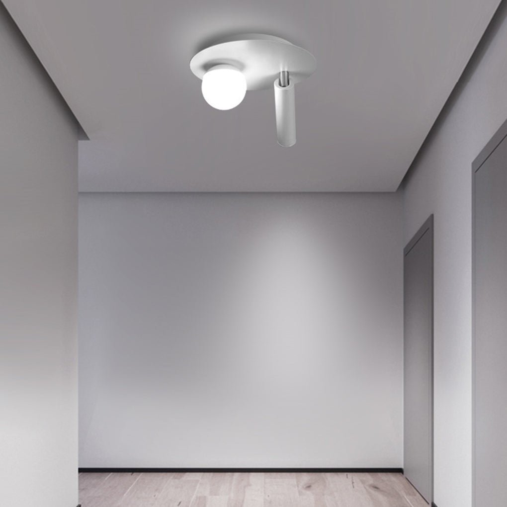 8'' Round Small Flush Mount Light with LED Bulb and Spotlight-Lighom