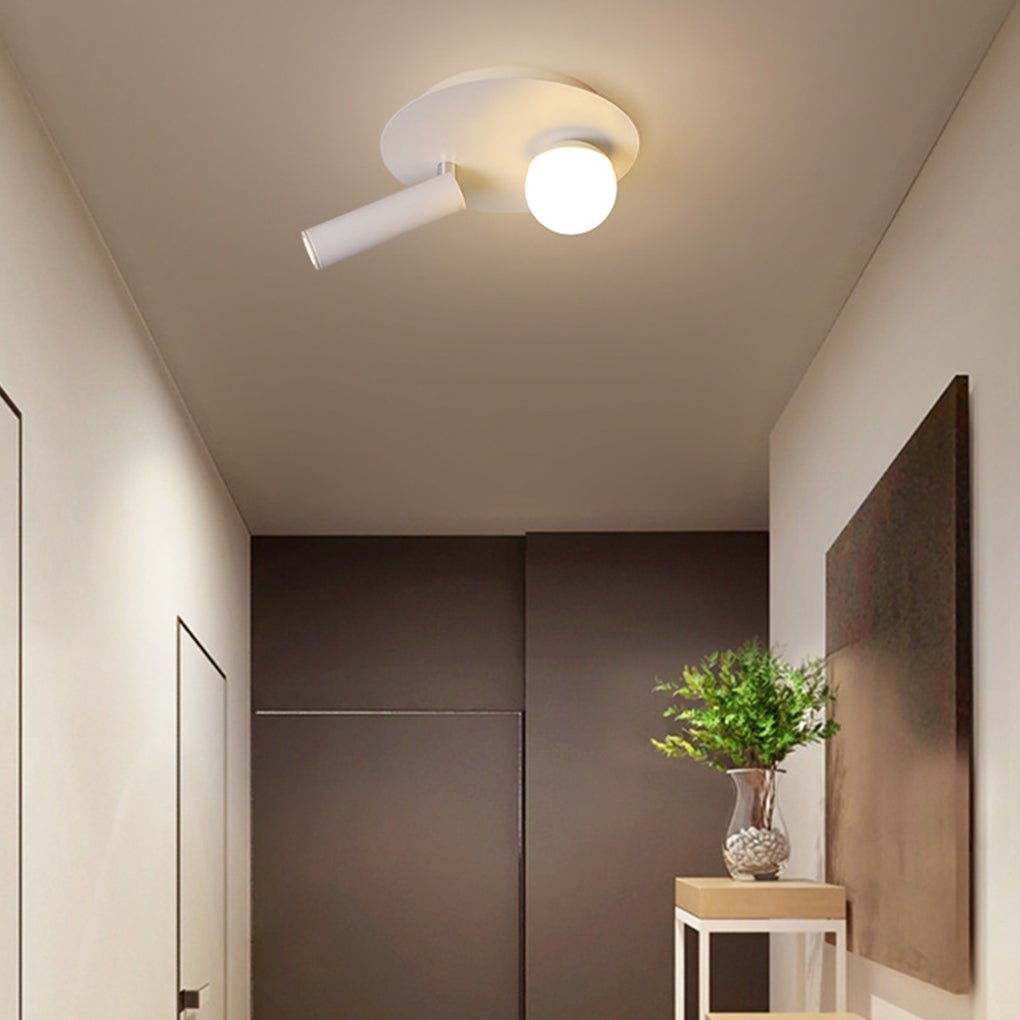 8'' Round Small Flush Mount Light with LED Bulb and Spotlight-Lighom