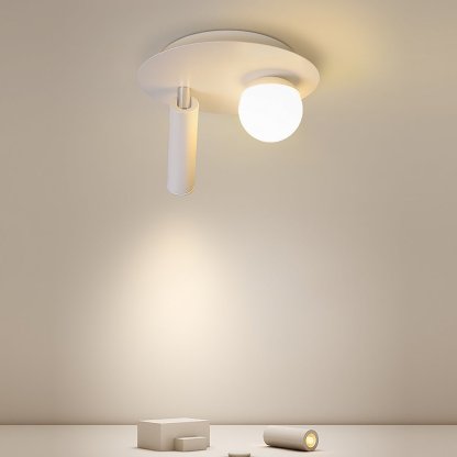 8'' Round Small Flush Mount Light with LED Bulb and Spotlight-Lighom