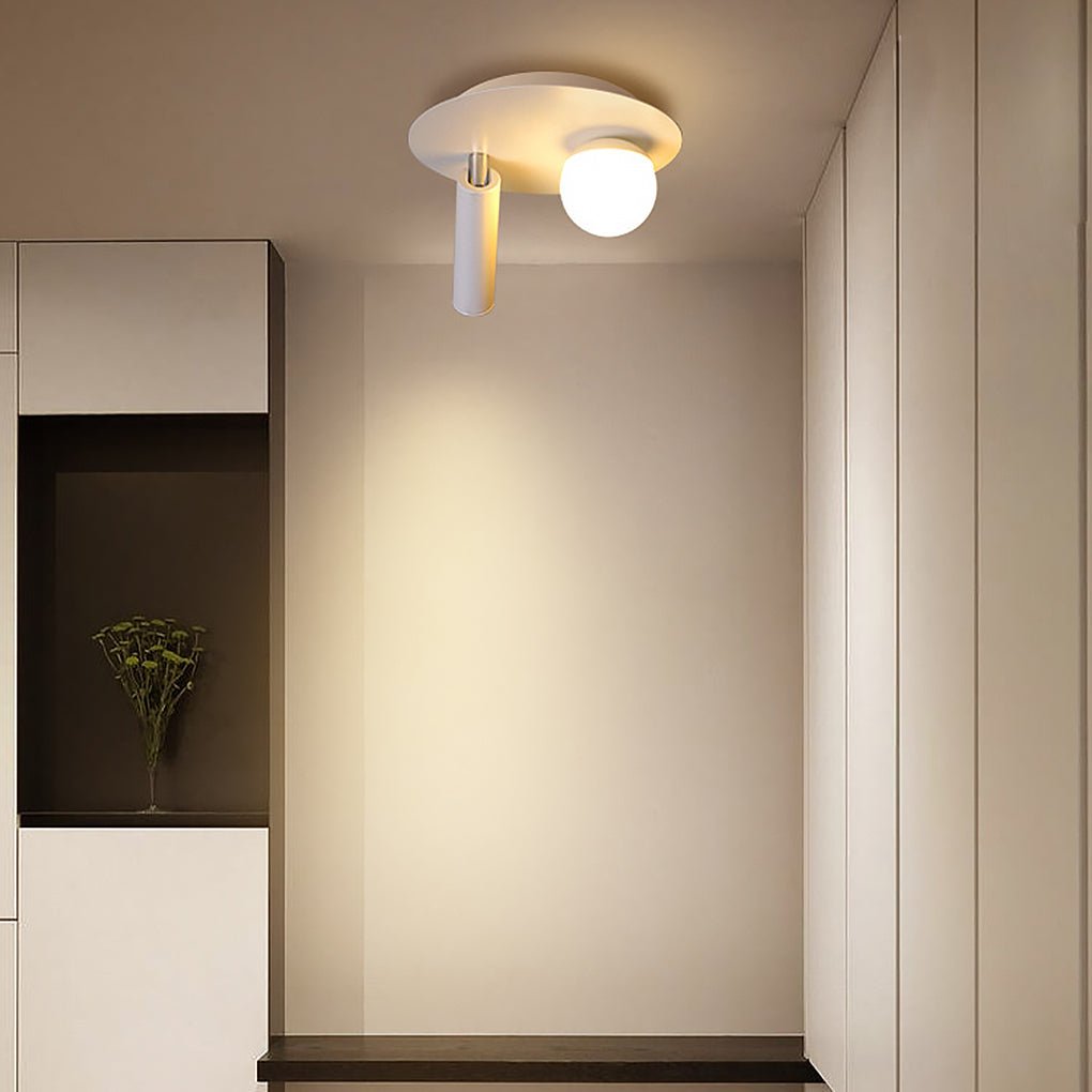 8'' Round Small Flush Mount Light with LED Bulb and Spotlight-Lighom