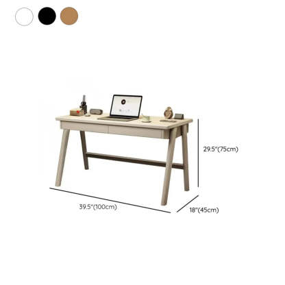Nut-Brown Wood Drawer Computer Desk — Nut-Brown / Table Only