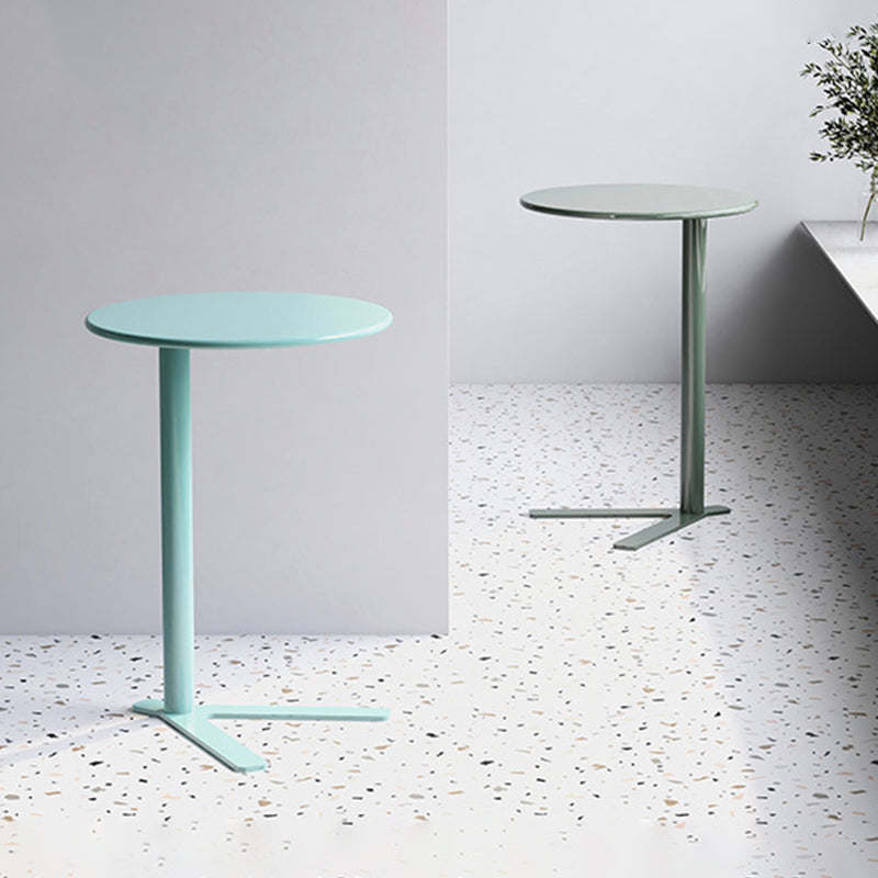 Scandinavian V-Base Iron End Table — Tiffany Blue