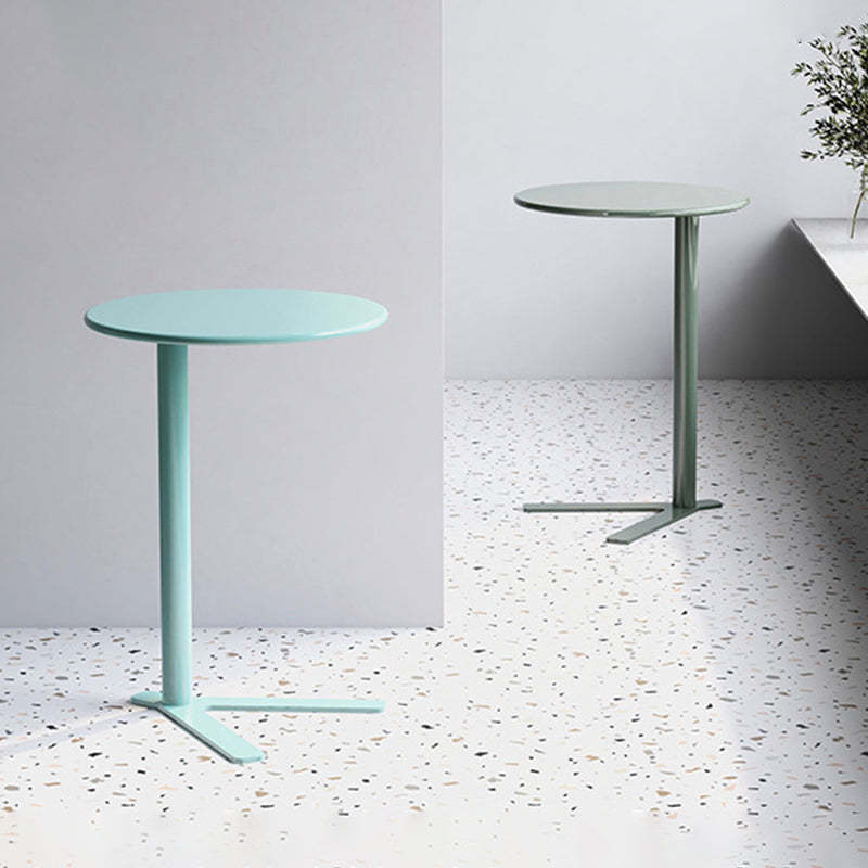 Scandinavian V-Base Iron End Table — Tiffany Blue