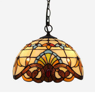 Tiffany Stained Glass Bowl Pendant Light — 220V-240V For UK/AU
