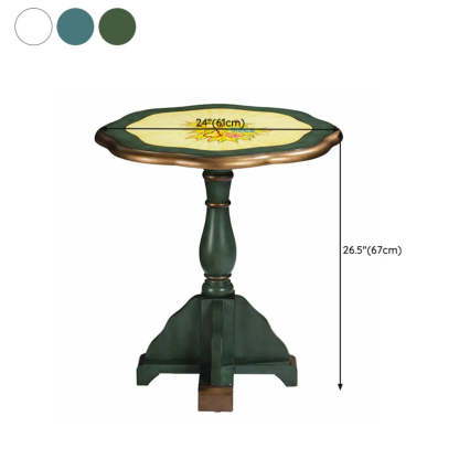 French Country Green Painted Wood Side Table