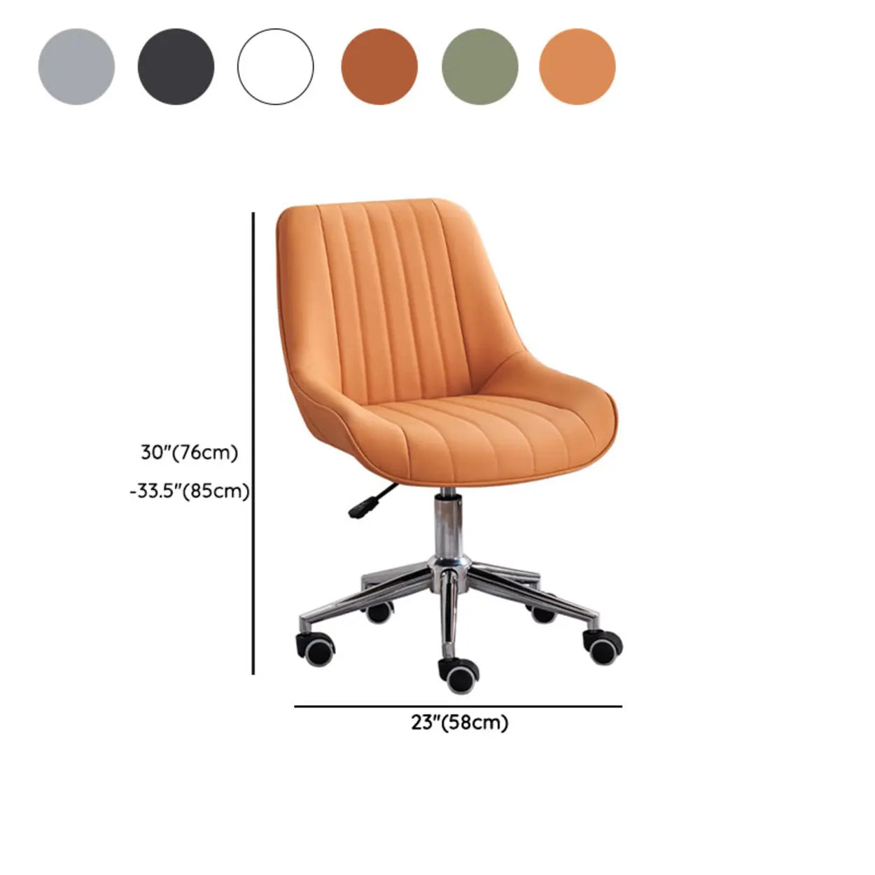 Orange Ergonomic PU Leather Adjustable Office Chair