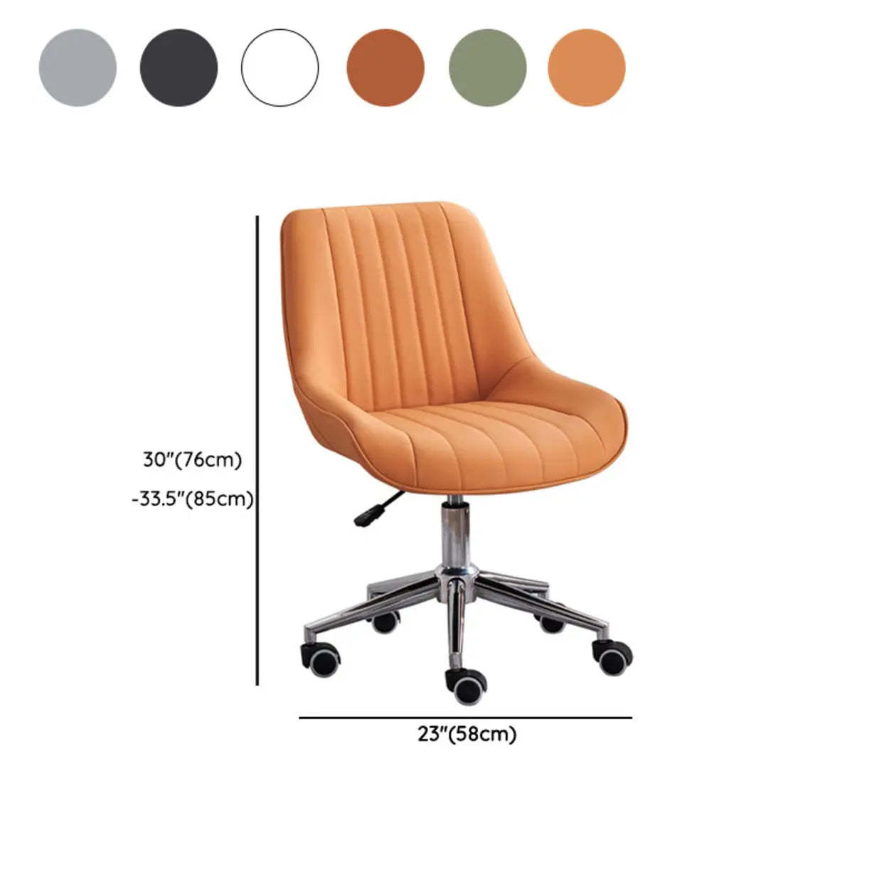 Orange Ergonomic PU Leather Adjustable Office Chair
